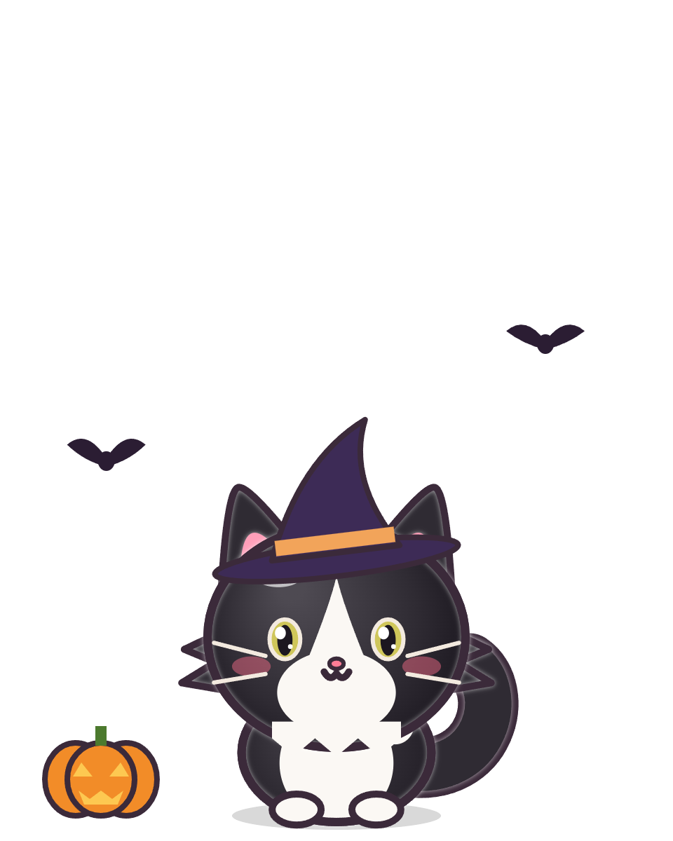 Citrouille et chauves-souris pour Halloween